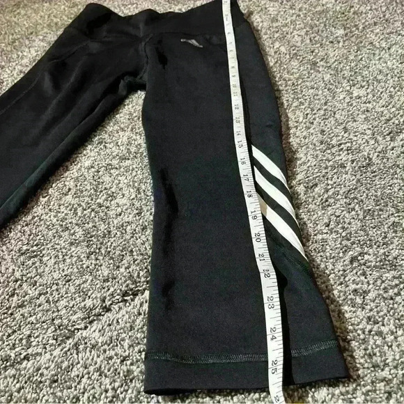 Ladies Climalite ADIDAS Black 3 Stripe Crop Leg Track Bottoms -Small - Picture 7 of 10